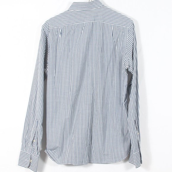 J. Crew Men's Casual Shirt S Blue White Gingham Cotton - Picture 3 of 6
